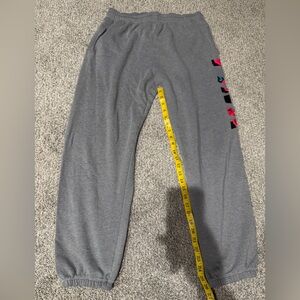 PINK Victoria's Secret Gray Sweatpants with Pink & Teal Logo Accents
